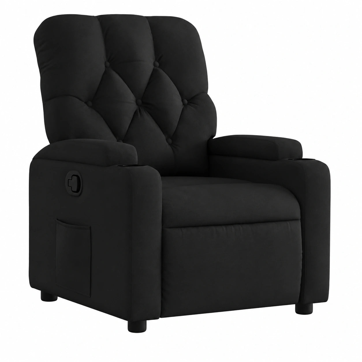 Fauteuil relax, en tissu, coloris noir, pour le salon