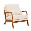 Fauteuil, en velours côtelé, coloris beige, 65 x 80 x 78 cm, pour le salon ou la chambre