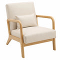 Fauteuil relax, en tissu, rembourré, coloris crème, pour le salon