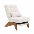 Fauteuil, réglable, en tissu, coloris beige, pour le salon ou la chambre