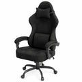 Fauteuil, en velours et tissu, coloris noir, pour le salon ou la chambre