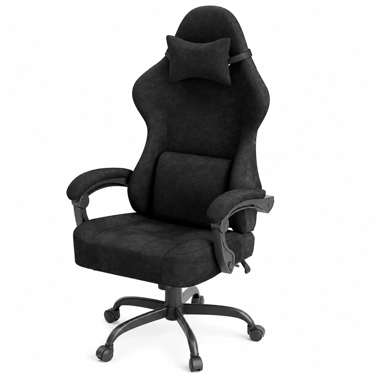 Fauteuil, en velours et tissu, coloris noir, pour le salon ou la chambre