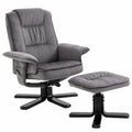 Fauteuil relax, pivotant, rembourré, en velours, coloris gris, pour le salon