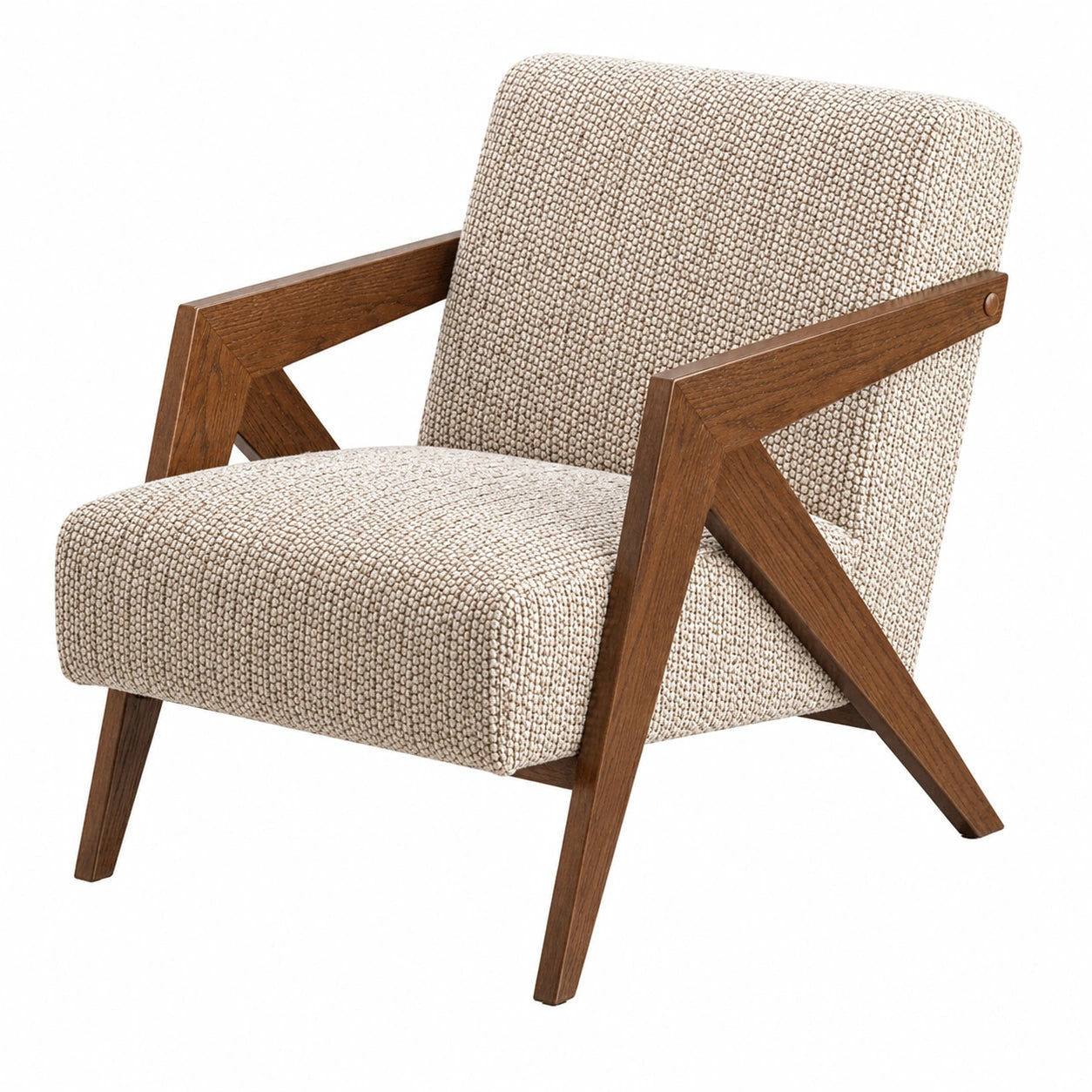 Fauteuil, en chêne et noyer, 62 x 87 x 78 cm, pour le salon ou la chambre