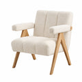 Fauteuil, rembourré, coloris beige, pour le salon ou la chambre