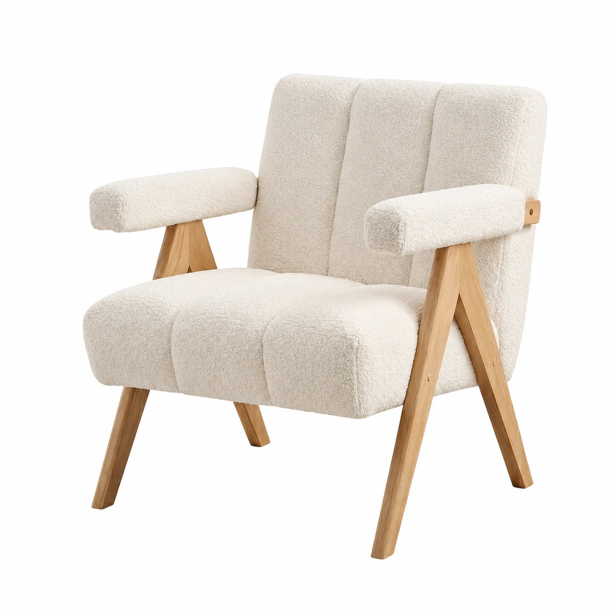 Fauteuil, rembourré, coloris beige, pour le salon ou la chambre