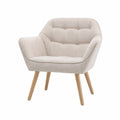 Fauteuil, en lin, coloris beige, pour le salon ou la chambre