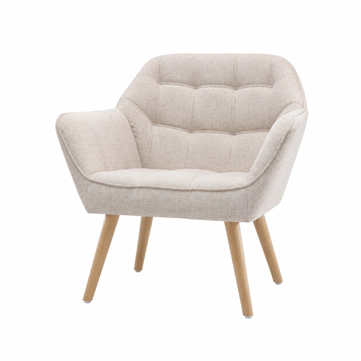 Fauteuil, en lin, coloris beige, pour le salon ou la chambre