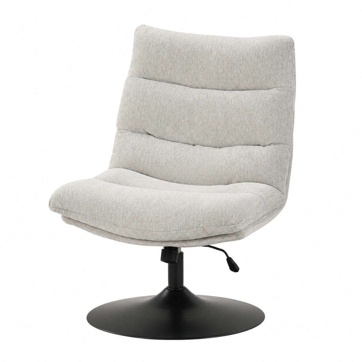 Fauteuil, pivotant, réglable, en tissu, coloris gris, pour le salon ou la chambre