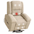 Fauteuil relax, avec prise intégrée, en tissu, coloris beige, pour le salon