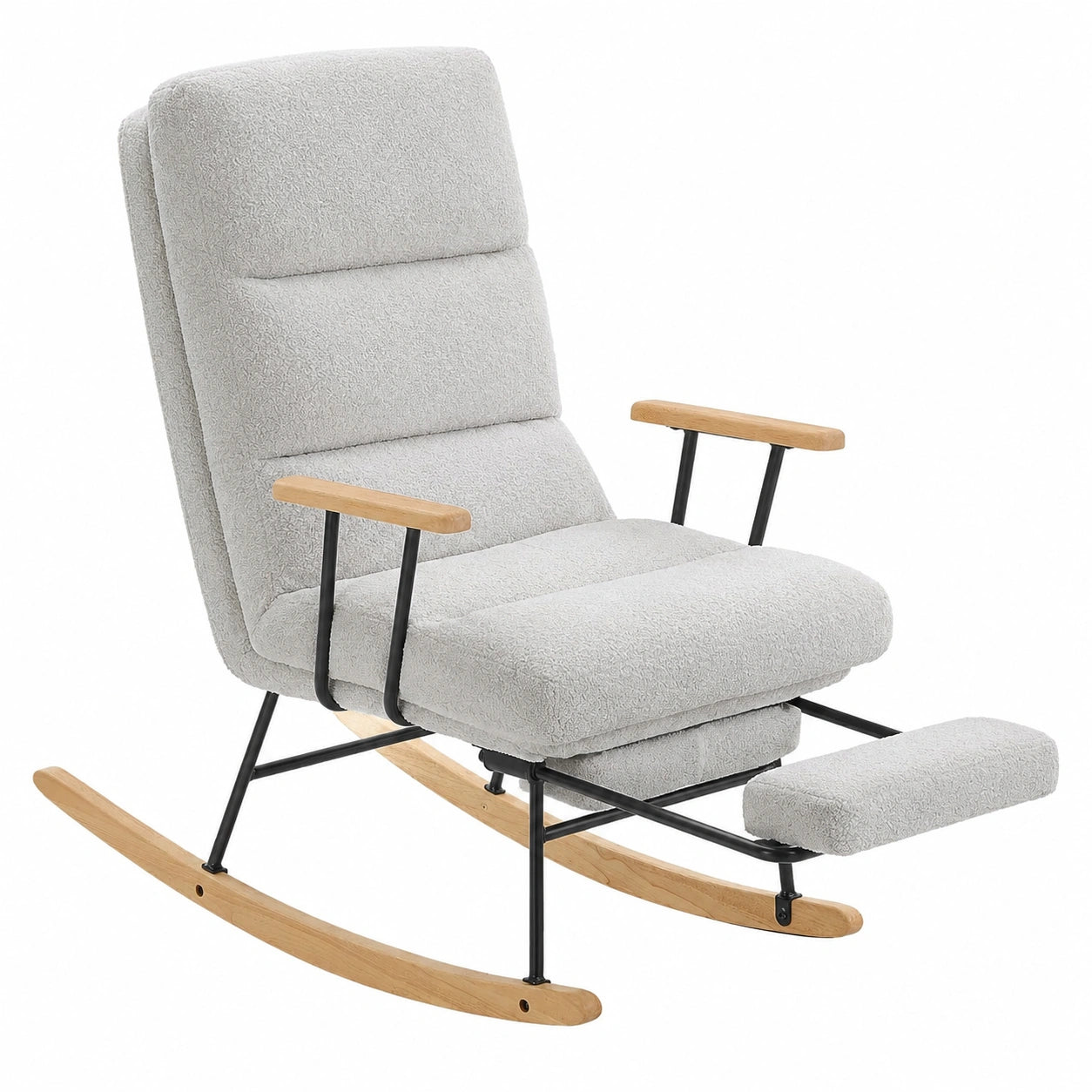 Fauteuil, réglable, en tissu, coloris gris, pour le salon ou la chambre