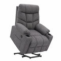 Fauteuil relax, en tissu, avec prise intégrée, coloris gris, pour le salon