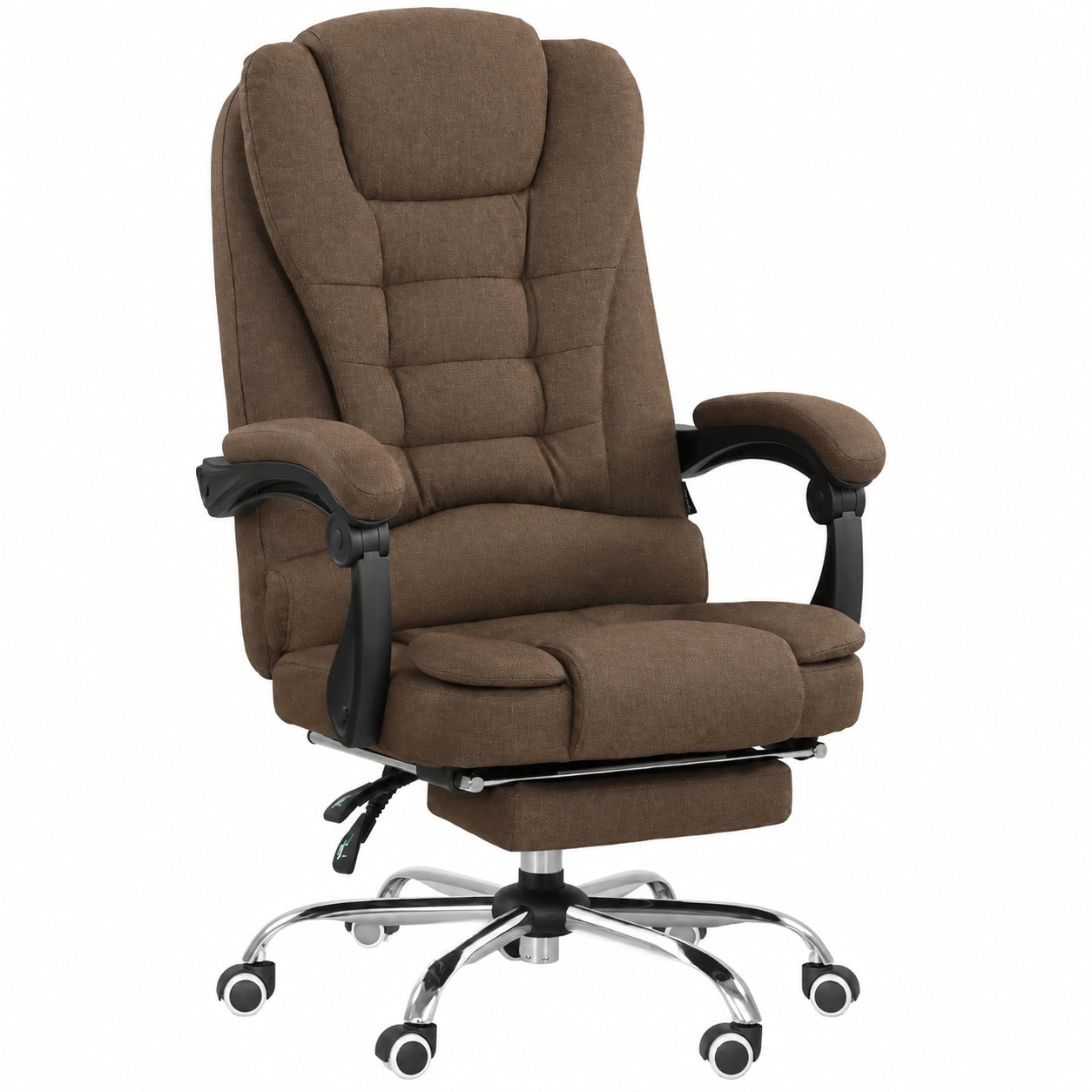 Bureau, réglable, en lin et tissu, coloris marron, pour l’espace de travail