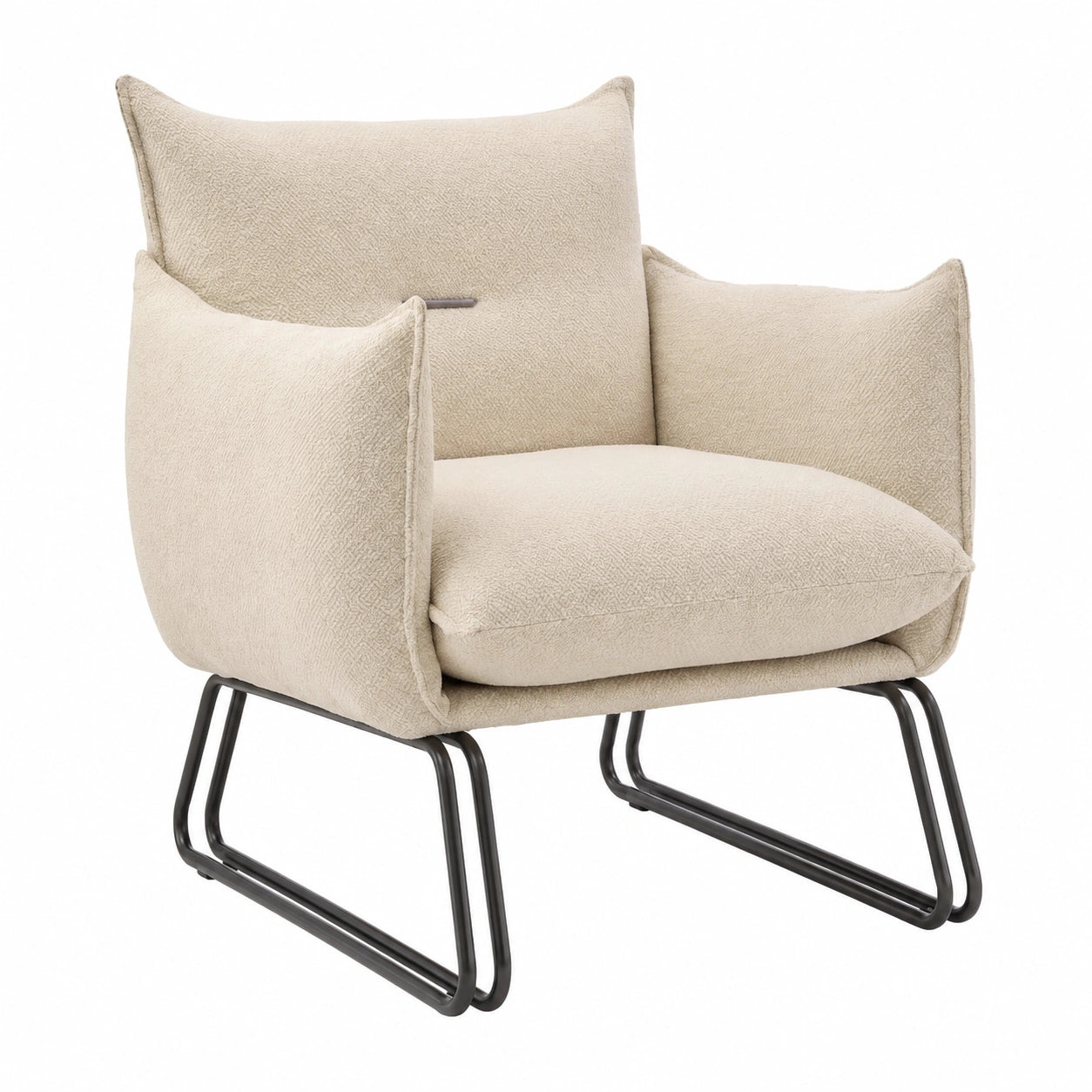 Fauteuil, rembourré, coloris beige, pour le salon ou la chambre