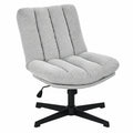 Fauteuil, en tissu, pivotant, réglable, sur roulettes, coloris gris, pour le salon ou la chambre