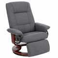 Fauteuil relax, pivotant, réglable, en lin et tissu, coloris gris, pour le salon
