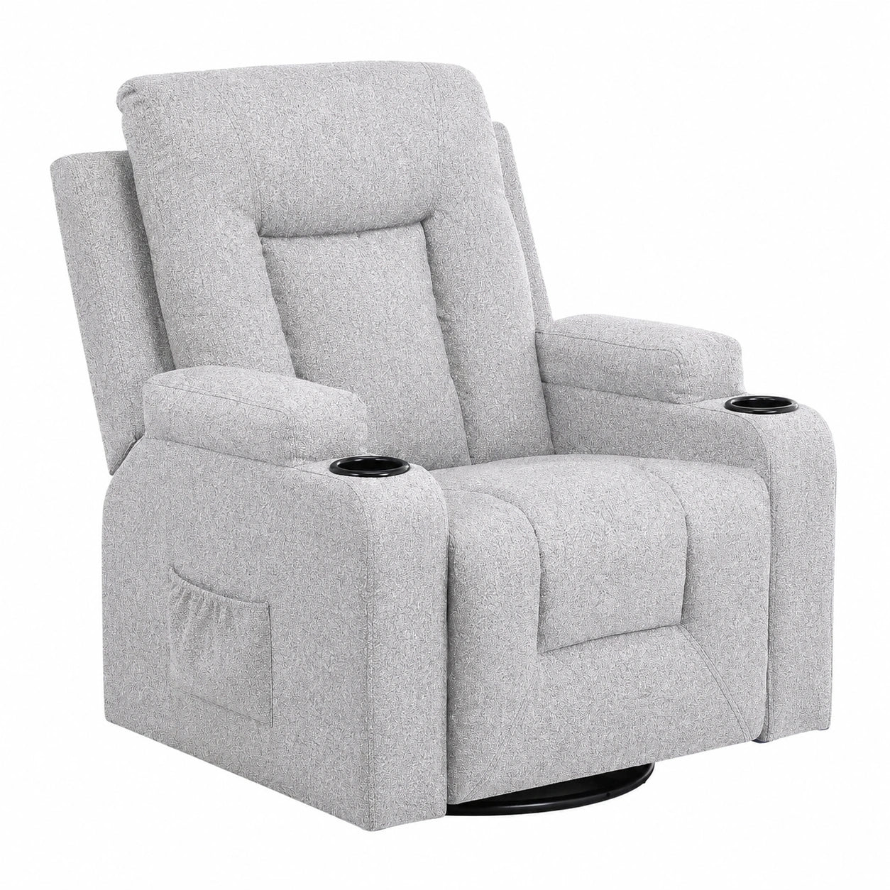 Fauteuil relax, en tissu, extensible, réglable, coloris gris, pour le salon