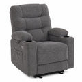 Fauteuil relax, réglable, avec prise intégrée, en tissu, coloris gris, pour le salon