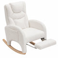 Fauteuil relax, en tissu, coloris blanc, pour le salon